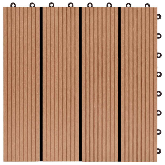 Piastrelle per Decking 22 pz 30x30cm 2mq in WPC Colore Teak 277801