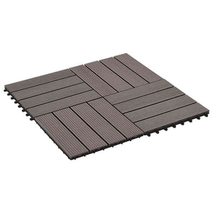 Piastrelle per Decking 22 pz 30x30cm 2mq in WPC Marrone Scuro 277802