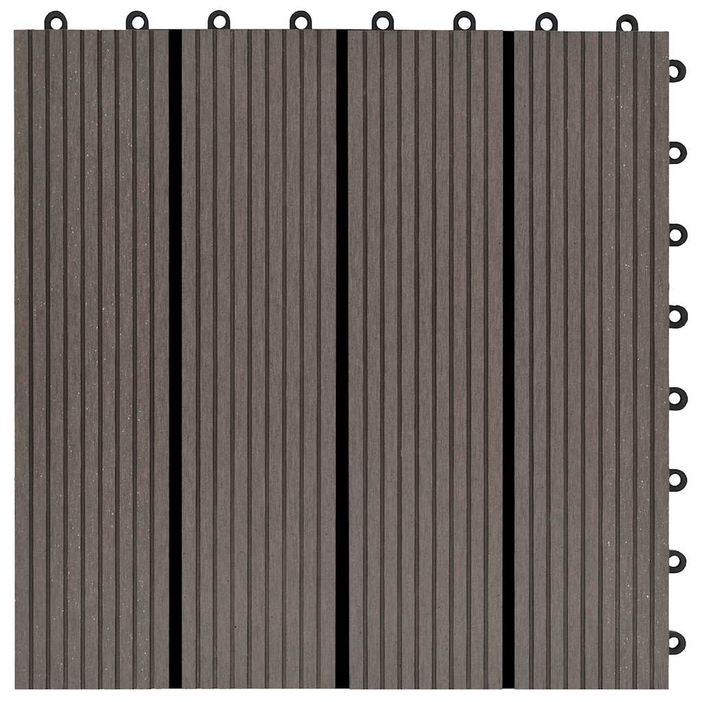Piastrelle per Decking 22 pz 30x30cm 2mq in WPC Marrone Scuro 277802