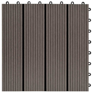 Piastrelle per Decking 22 pz 30x30cm 2mq in WPC Marrone Scuro 277802