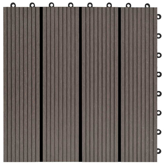 Piastrelle per Decking 22 pz 30x30cm 2mq in WPC Marrone Scuro 277802