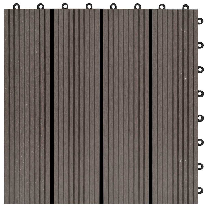Piastrelle per Decking 22 pz 30x30cm 2mq in WPC Marrone Scuro 277802