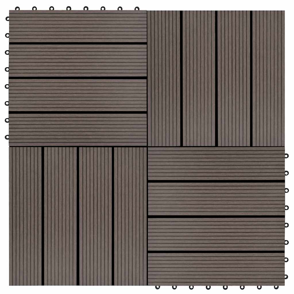 Piastrelle per Decking 22 pz 30x30cm 2mq in WPC Marrone Scuro 277802