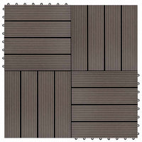 Piastrelle per Decking 22 pz 30x30cm 2mq in WPC Marrone Scuro 277802