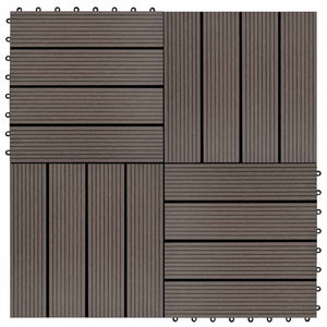Piastrelle per Decking 22 pz 30x30cm 2mq in WPC Marrone Scuro 277802