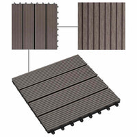 Piastrelle per Decking 22 pz 30x30cm 2mq in WPC Marrone Scuro 277802