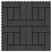Piastrelle per Decking 22 pz 30x30cm 2mq in WPC Nero cod mxl 36078