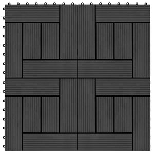 Piastrelle per Decking 22 pz 30x30cm 2mq in WPC Nero cod mxl 36078