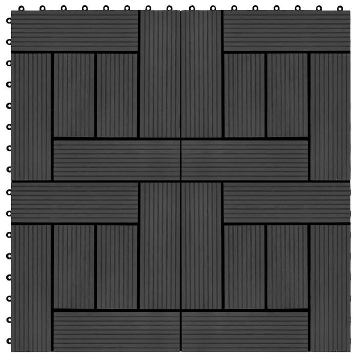 Piastrelle per Decking 22 pz 30x30cm 2mq in WPC Nero cod mxl 36078