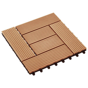 Piastrelle per Decking 22 pz 30x30cm 2mq in WPC Colore Teak cod mxl 36091