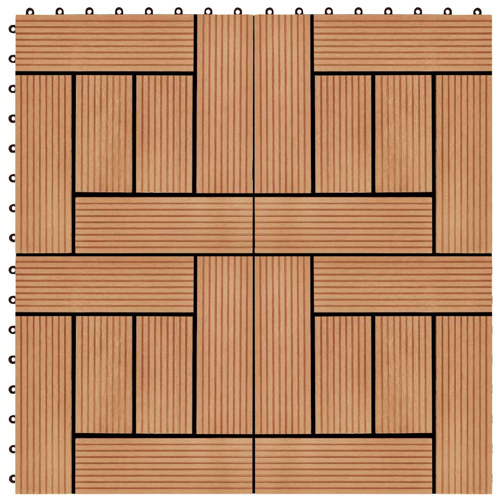 Piastrelle per Decking 22 pz 30x30cm 2mq in WPC Colore Teak cod mxl 36091