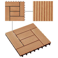 Piastrelle per Decking 22 pz 30x30cm 2mq in WPC Colore Teak cod mxl 36091