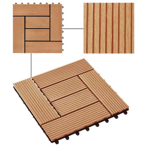 Piastrelle per Decking 22 pz 30x30cm 2mq in WPC Colore Teak cod mxl 36091