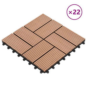 Piastrelle per Decking 22 pz 30x30cm 2mq in WPC Marrone  cod mxl 36780