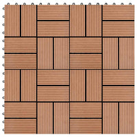 Piastrelle per Decking 22 pz 30x30cm 2mq in WPC Marrone 277806