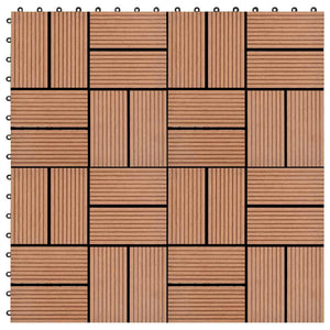 Piastrelle per Decking 22 pz 30x30cm 2mq in WPC Marrone 277806