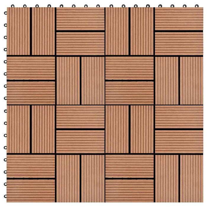 Piastrelle per Decking 22 pz 30x30cm 2mq in WPC Marrone 277806