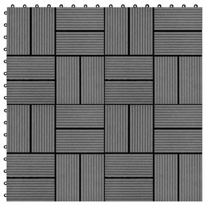 Piastrelle per Decking 22 pz 30x30cm 2mq in WPC Grigio cod mxl 37583