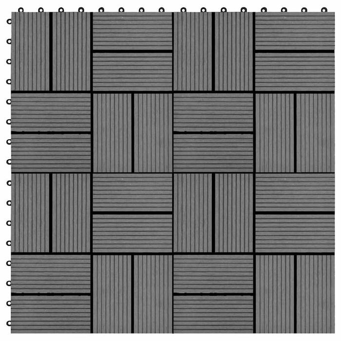 Piastrelle per Decking 22 pz 30x30cm 2mq in WPC Grigio cod mxl 37583