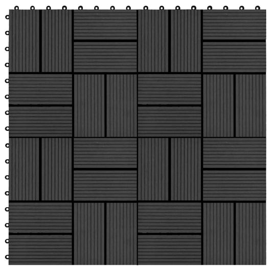 Piastrelle per Decking 22 pz 30x30cm 2mq in WPC Nero cod mxl 36084