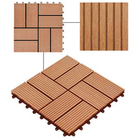 Piastrelle per Decking 22 pz 30x30cm 2mq in WPC Colore Teak cod mxl 38003
