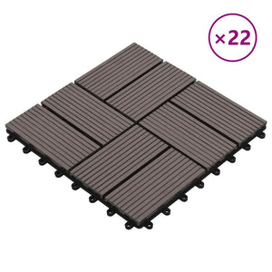 Piastrelle per Decking 22 pz 30x30cm 2mq in WPC Marrone Scuro  cod mxl 36079
