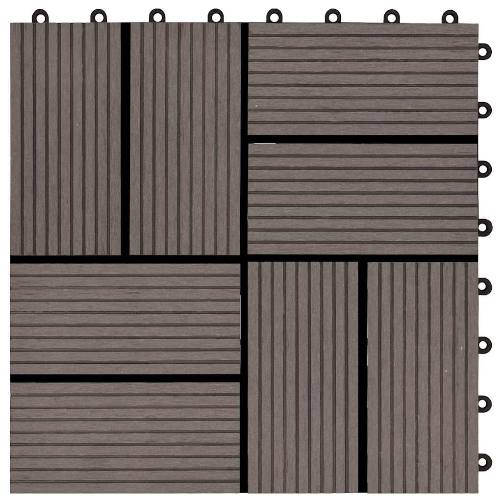 Piastrelle per Decking 22 pz 30x30cm 2mq in WPC Marrone Scuro  cod mxl 36079