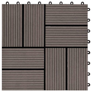 Piastrelle per Decking 22 pz 30x30cm 2mq in WPC Marrone Scuro  cod mxl 36079