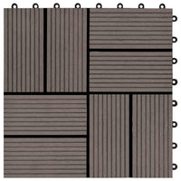 Piastrelle per Decking 22 pz 30x30cm 2mq in WPC Marrone Scuro 277810