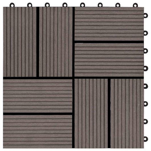 Piastrelle per Decking 22 pz 30x30cm 2mq in WPC Marrone Scuro 277810