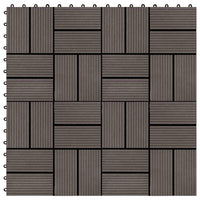 Piastrelle per Decking 22 pz 30x30cm 2mq in WPC Marrone Scuro  cod mxl 36079