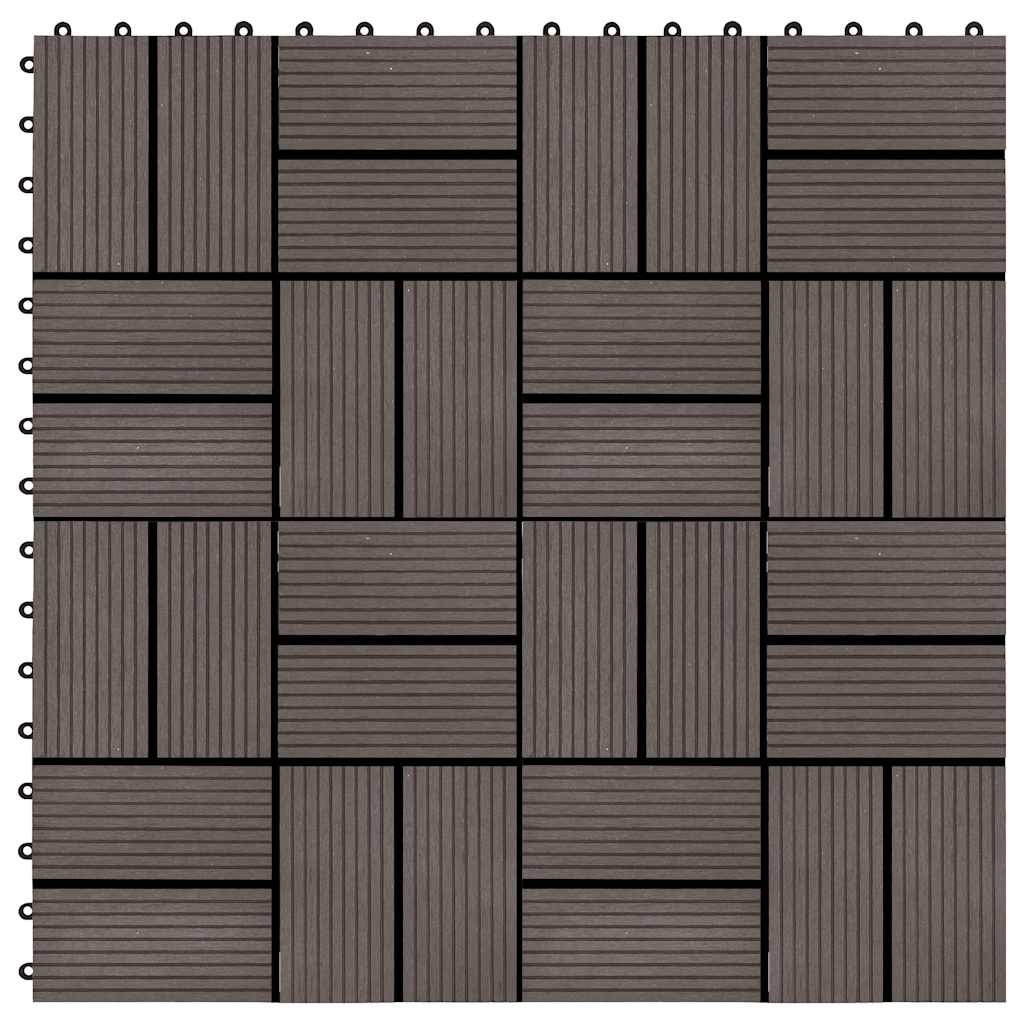 Piastrelle per Decking 22 pz 30x30cm 2mq in WPC Marrone Scuro 277810