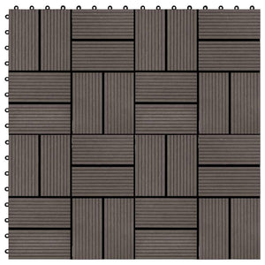 Piastrelle per Decking 22 pz 30x30cm 2mq in WPC Marrone Scuro 277810