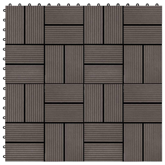 Piastrelle per Decking 22 pz 30x30cm 2mq in WPC Marrone Scuro 277810