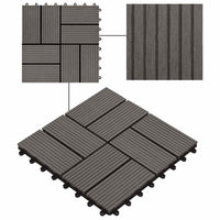Piastrelle per Decking 22 pz 30x30cm 2mq in WPC Marrone Scuro  cod mxl 36079