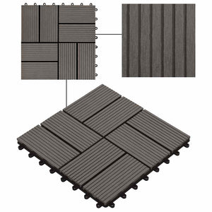 Piastrelle per Decking 22 pz 30x30cm 2mq in WPC Marrone Scuro  cod mxl 36079