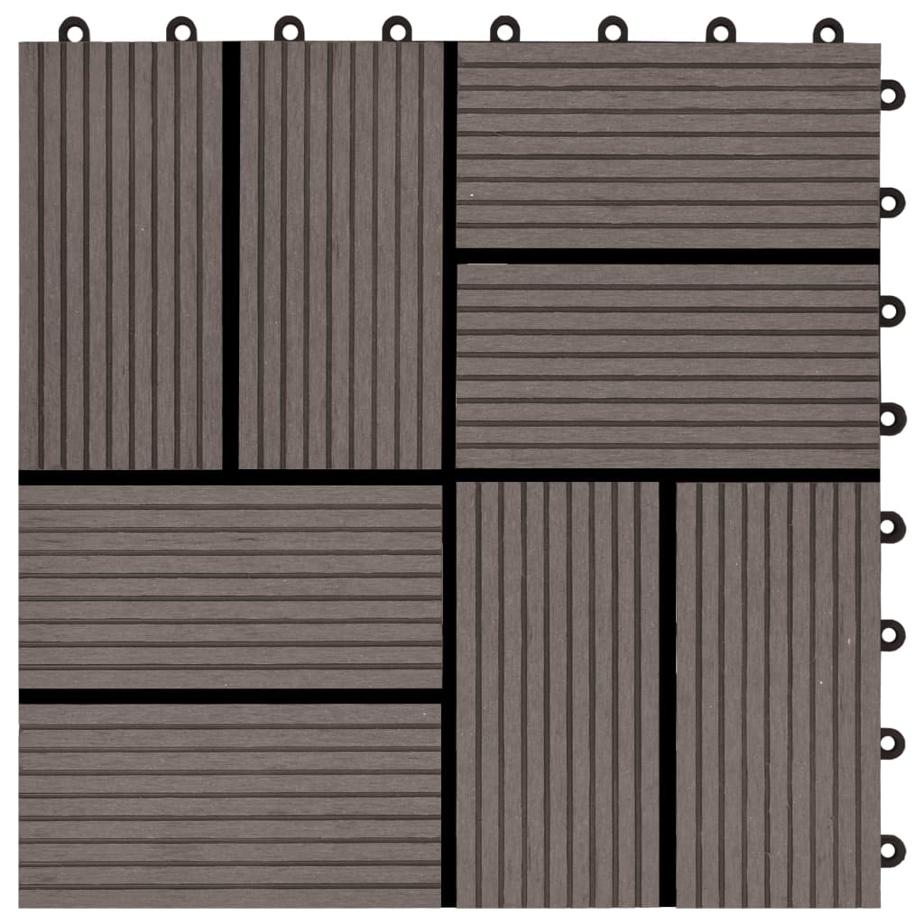 Piastrelle per Decking 22 pz 30x30cm 2mq in WPC Marrone Scuro 277810