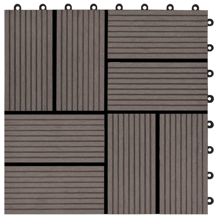 Piastrelle per Decking 22 pz 30x30cm 2mq in WPC Marrone Scuro 277810