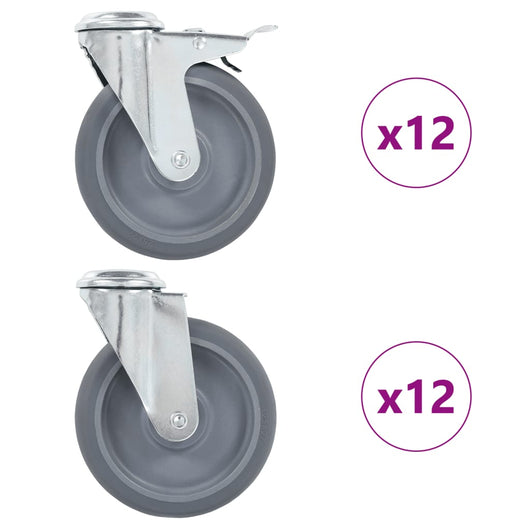 Ruote Girevoli con Foro per Bullone 24 pz 125 mm 277899