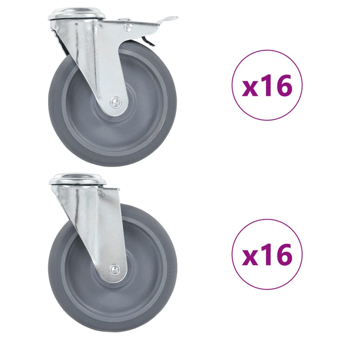 Ruote Girevoli con Foro per Bullone 32 pz 125 mm 277900