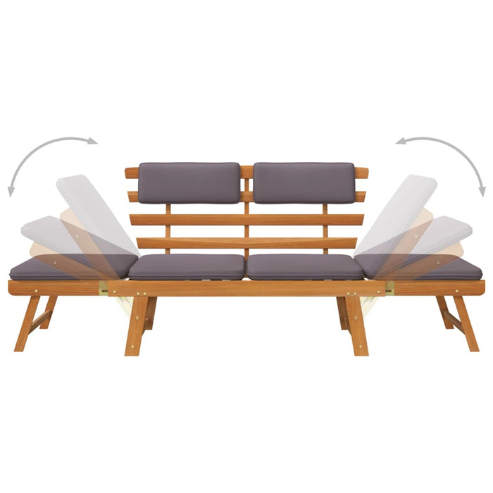 Poltrona lounge da 190 cm con cuscino 2 in 1 in legno massello di acacia 02_0011866