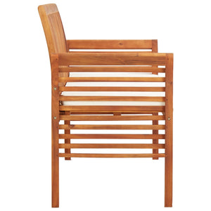 Panca da giardino mobile da giardino per esterni terrazza a 3 posti con cuscino 150 x 60 x 90 cm legno massello di acacia 02_0011315