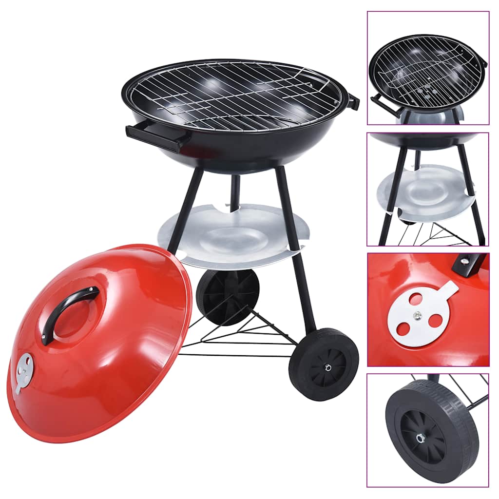 Barbecue a Carbone Kettle Portatile XXL con Ruote 44 cm 46611