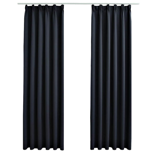 Tende Oscuranti con Ganci 2 pz Antracite 140x225 cmcod mxl 79857