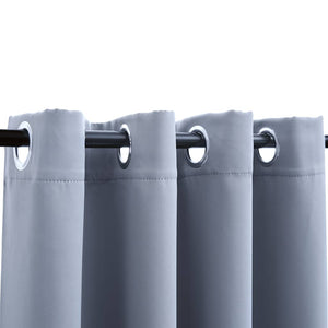 Tende Oscuranti con Anelli in Metallo 2 pz Grigie 140x175 cm cod mxl 63115