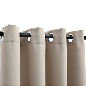 Tende Oscuranti con Anelli in Metallo 2 pz Beige 140x175 cm cod mxl 73980