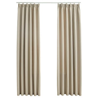Tende Oscuranti con Ganci 2 pz Beige 140x225 cm cod mxl 76028