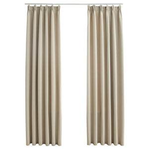 Tende Oscuranti con Ganci 2 pz Beige 140x225 cm cod mxl 76028