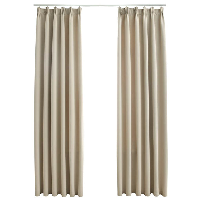 Tende Oscuranti con Ganci 2 pz Beige 140x225 cm cod mxl 76028