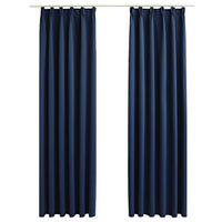 Tende Oscuranti con Ganci 2 pz Blu 140x245 cm cod mxl 59957